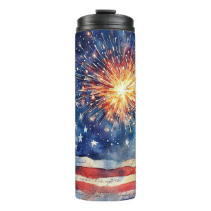 USA flag. Pledge of Allegiance.  Thermal Tumbler