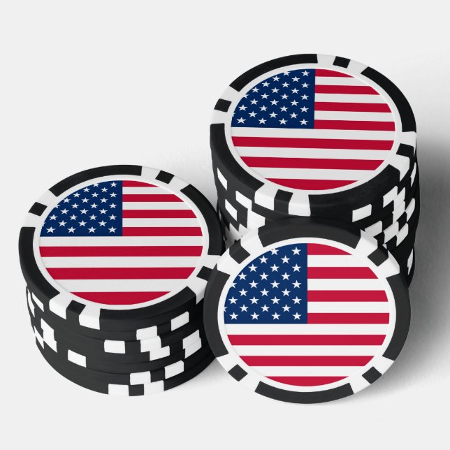 USA Flag Poker Chips (Stack)