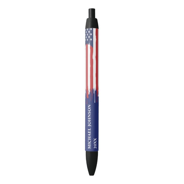 USA FLAG Political campaign Promotional   Blue Ink Pen (Front Vertical)