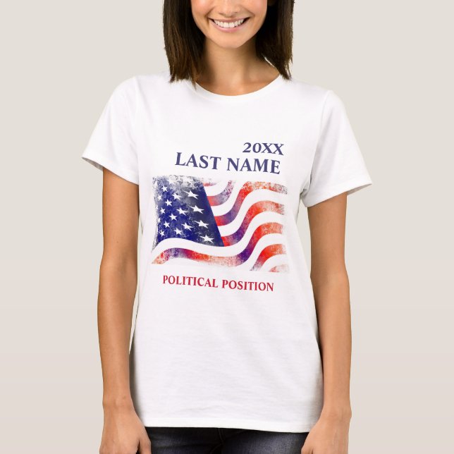 USA Flag Political Campaign  T-Shirt (Front)
