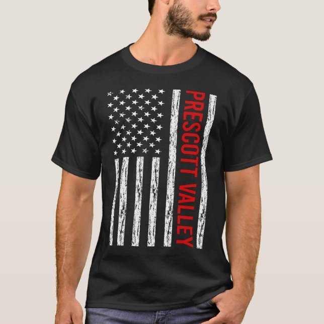 USA Flag - Prescott Valley T-Shirt (Front)