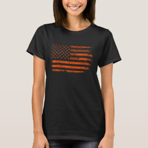 Usa Flag Protect Children Not Guns End Gun Violenc T-Shirt