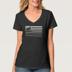 Usa Flag Proud French Bulldog Dad Frenchie Silhoue T-Shirt