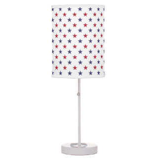 USA Flag Red and Flag Blue Stars Desk Lamps