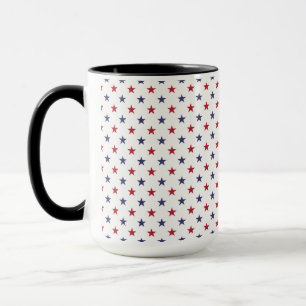 USA Flag Red and Flag Blue Stars Mug