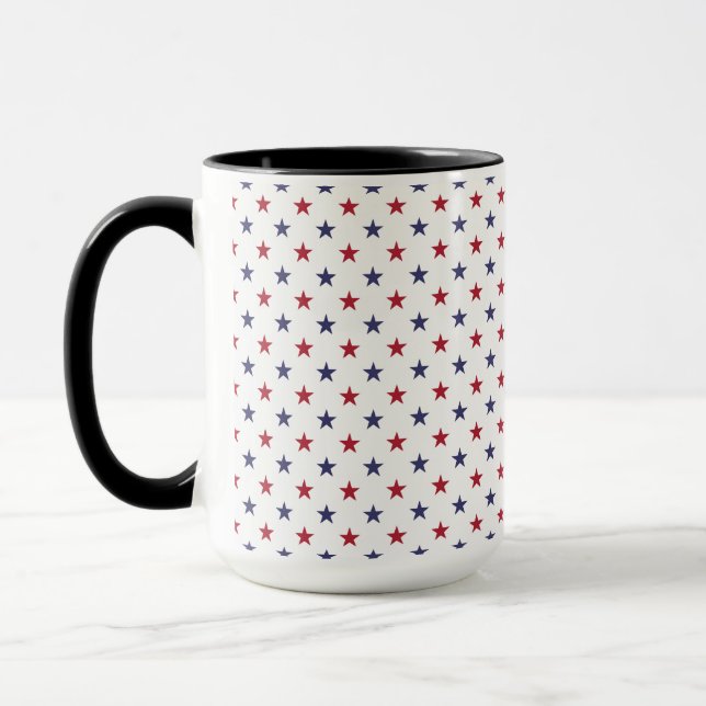 USA Flag Red and Flag Blue Stars Mug (Left)