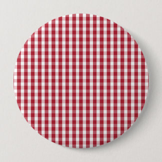 USA Flag Red and White Gingham Checked 10 Cm Round Badge