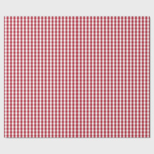 USA Flag Red and White Gingham Checked Wrapping Paper