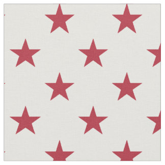USA Flag Red Stars on White Throw Pillows Fabric