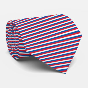 USA Flag Red, White, and Blue Pinstripe Stripes Tie