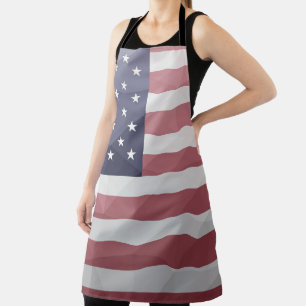 USA flag Red White Blue America Geometric Mesh Apron