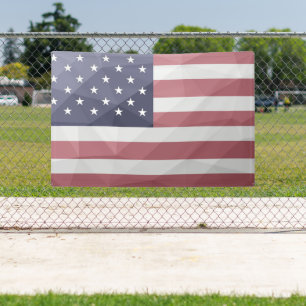 USA flag Red White Blue America Geometric Mesh Banner