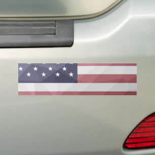 USA flag Red White Blue America Geometric Mesh Bumper Sticker