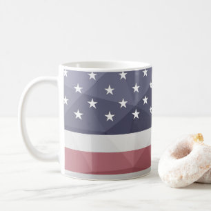 USA flag Red White Blue America Geometric Mesh Coffee Mug