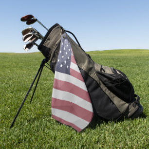 USA flag Red White Blue America Geometric Mesh Golf Towel