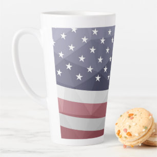 USA flag Red White Blue America Geometry latte Latte Mug