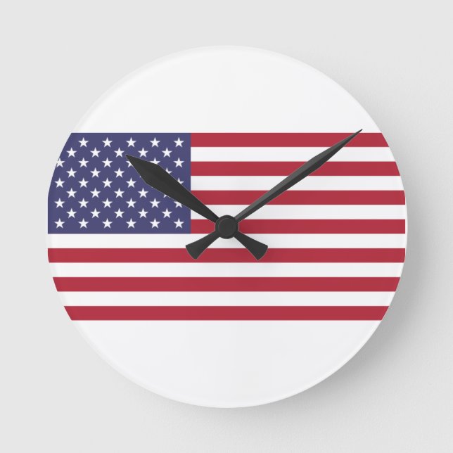 USA flag red white blue clock (Front)