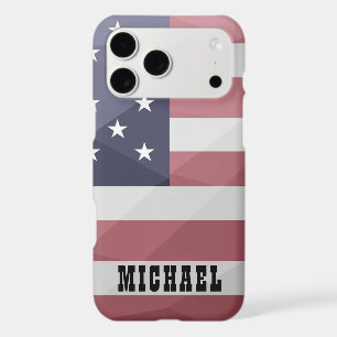 USA flag Red White Blue Geometric Mesh Monogram