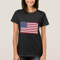 USA flag red white blue patriotic black t-shirt