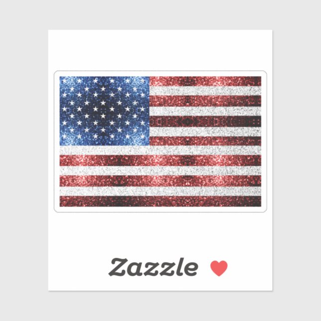 USA flag red white blue sparkles glitters (Sheet)