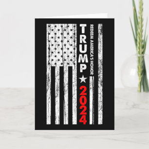 Usa Flag Redeem America's Honor Trump 2024 Card
