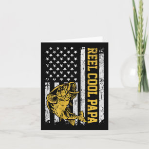 Usa Flag Reel Cool Papa Patriotic Fishing Design O Card