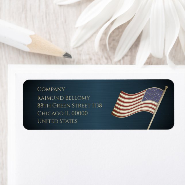 USA Flag Return Address Label (Insitu)