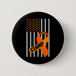 USA Flag Ribbon Leukaemia Awareness Family Suppor 6 Cm Round Badge