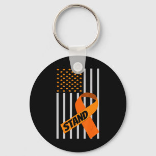 USA Flag Ribbon Leukaemia Awareness  Family Suppor Key Ring