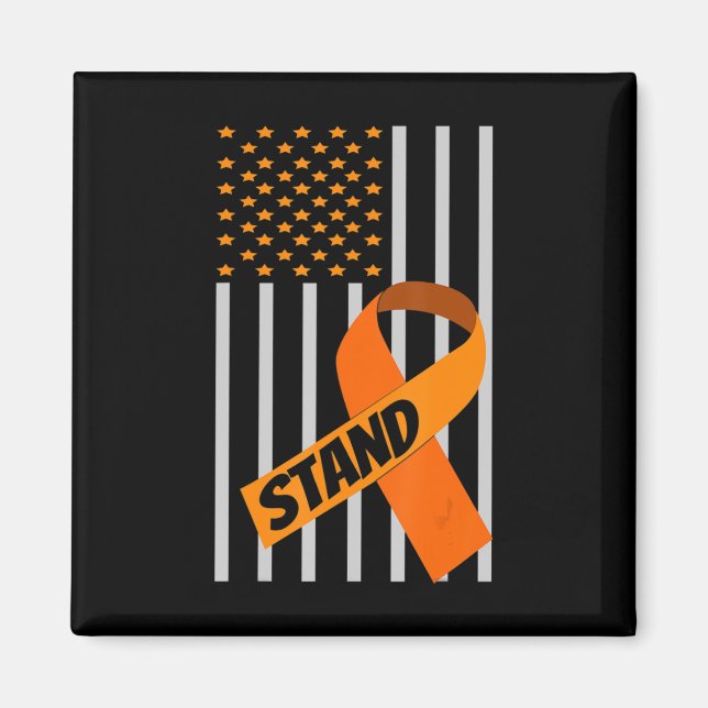 USA Flag Ribbon Leukaemia Awareness  Family Suppor Magnet (Front)
