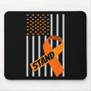 USA Flag Ribbon Leukaemia Awareness  Family Suppor Mouse Mat