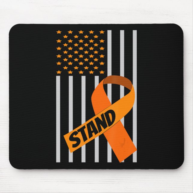 USA Flag Ribbon Leukaemia Awareness  Family Suppor Mouse Mat (Front)