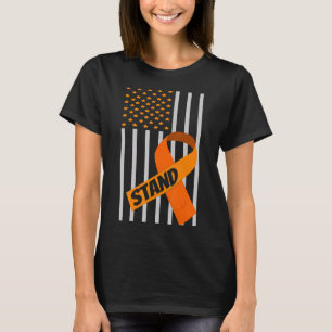 USA Flag Ribbon Leukaemia Awareness Family Suppor T-Shirt
