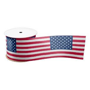 USA Flag Ribbon Patriotic Satin Ribbon