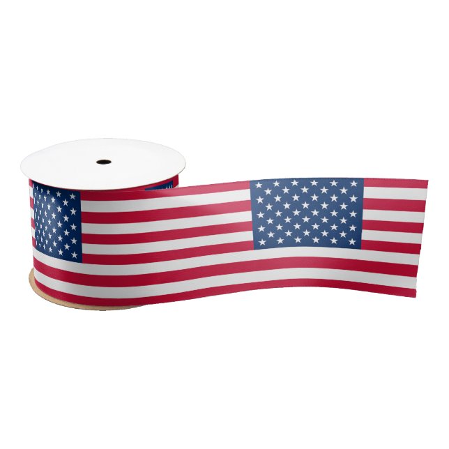 USA Flag Ribbon Patriotic Satin Ribbon (Spool)