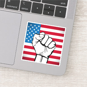 USA Flag   Rising Fist