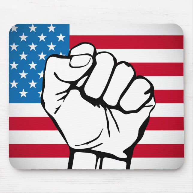 USA Flag | Rising Fist Mouse Mat (Front)