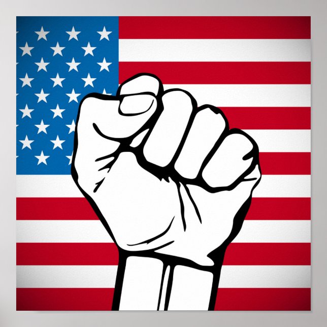 USA Flag | Rising Fist Poster (Front)