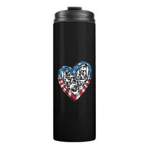 USA Flag Running Heart - American Runner Thermal Tumbler
