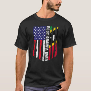 Usa Flag & Saint Kitts And Nevis Flag Best Grampa T-Shirt