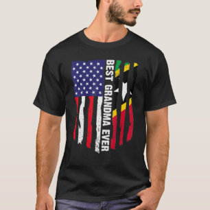Usa Flag & Saint Kitts And Nevis Flag Best Grandma T-Shirt