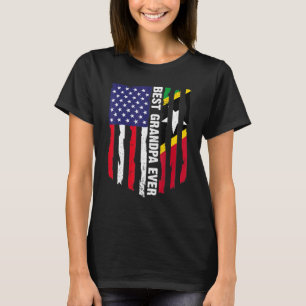 Usa Flag & Saint Kitts And Nevis Flag Best Grandpa T-Shirt