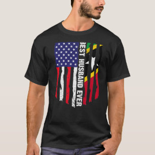 Usa Flag & Saint Kitts And Nevis Flag Best Husband T-Shirt