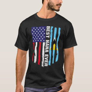 Usa Flag & Saint Lucia Flag Best Nana Ever T-Shirt
