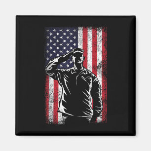 Usa Flag Salute Memorial Day  Magnet