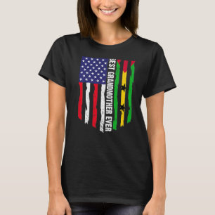 Usa Flag & Sao Tome And Principe Flag Best Grandmo T-Shirt