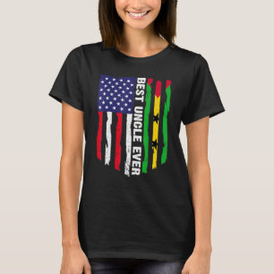 Usa Flag & Sao Tome And Principe Flag Best Uncle E T-Shirt
