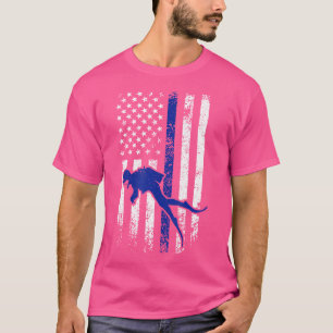 Usa Flag Scuba Diver Scuba Diving T-Shirt