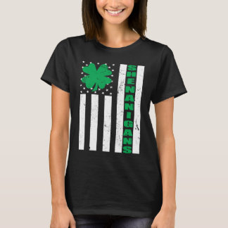 USA Flag Shenanigans Saint Patricks Day Shamrock T-Shirt
