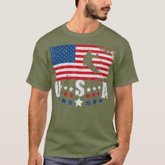 USA Flag Skiing  Skier  Ski Lover Tee
